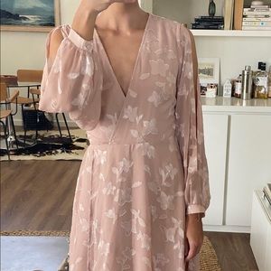 NWOT ASTR light pink floral wrap dress